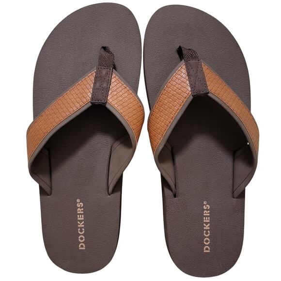 Dockers Men Freddy Beach Pool Flip Flop Thong Sandals Size US 9M Tan Brown - Picture 2 of 3